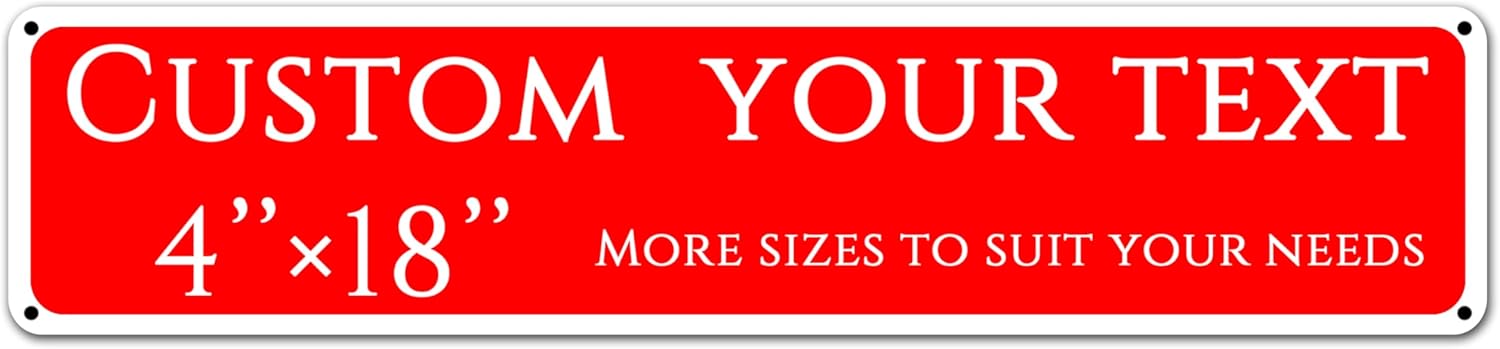 Custom Sign, Custom Indoor/Outdoor Decorative Sign，Aluminum Weatherproof Metal Sign Multiple Sizes, Double-sided,Customize for Swimming Pool,Playground, Business, Workplace, office, Home, Delivery Signs(4*18 Inch)