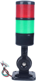Led Signal Tower Stack Lights, Industrial Signal Warning Lights, Column Tower Lamp with Rotatable Base, Steady/Flashing Switchable,12V 24V DC(2-Layer, no Buzzer) Black