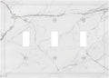 Decorative Switch Plates White Grey Abstract Modern Marble 3 Gang Wall Plate Triple Toggle Light Switch Cover Faceplate Electrical Wall Panels for Bathroom Kitchen Decor