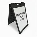 Deluxe A-Frame Sidewalk Sign, White, Double-Sided Display Board with Water-Fillable Base, 24x36 Inch Poster Size, Weather-Resistant PE Plastic (Black)