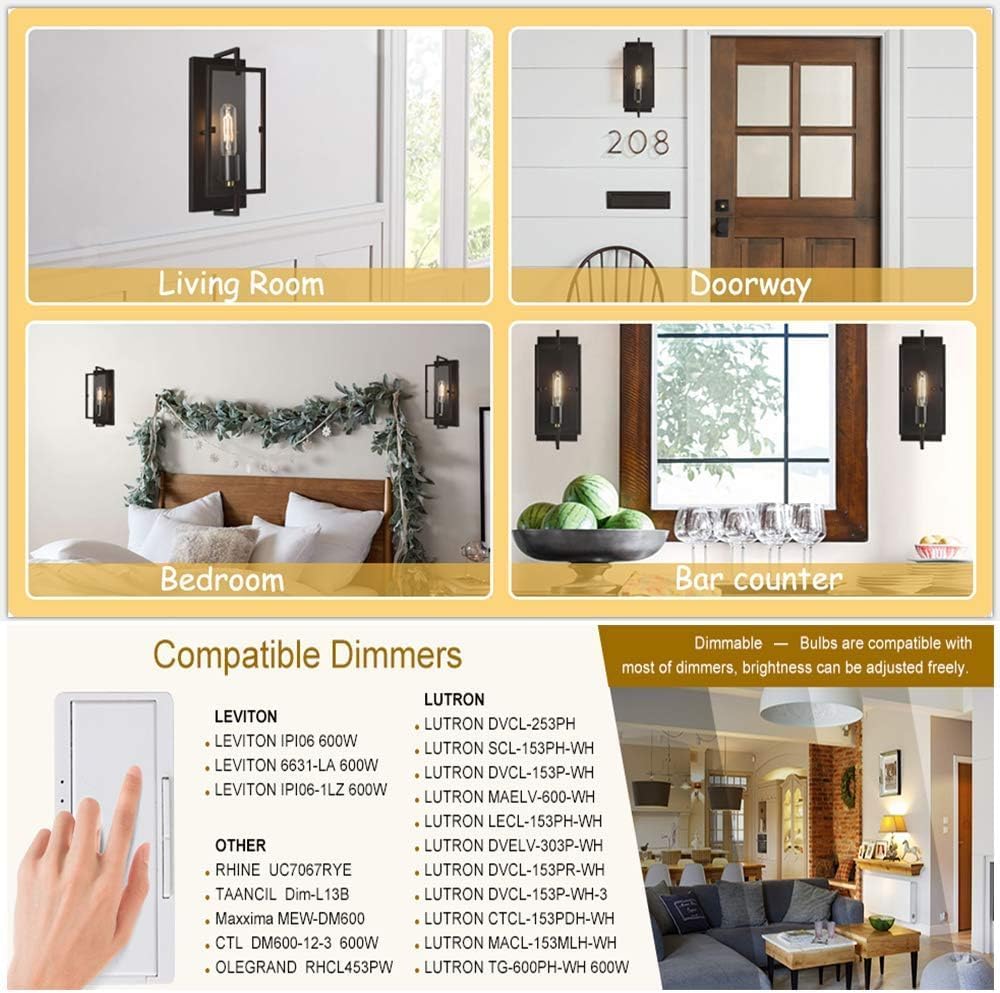 XININSUN T300 Led Bulb, 11.8 Inch Long Tubular Led Light Bulbs, 100Watt Equivalent, 1000lm, Dimmable, Clear Glass, E26 10W T10 LED Edison Tube Lamp Bulb,4 Pack. (10W=100W 3000K)