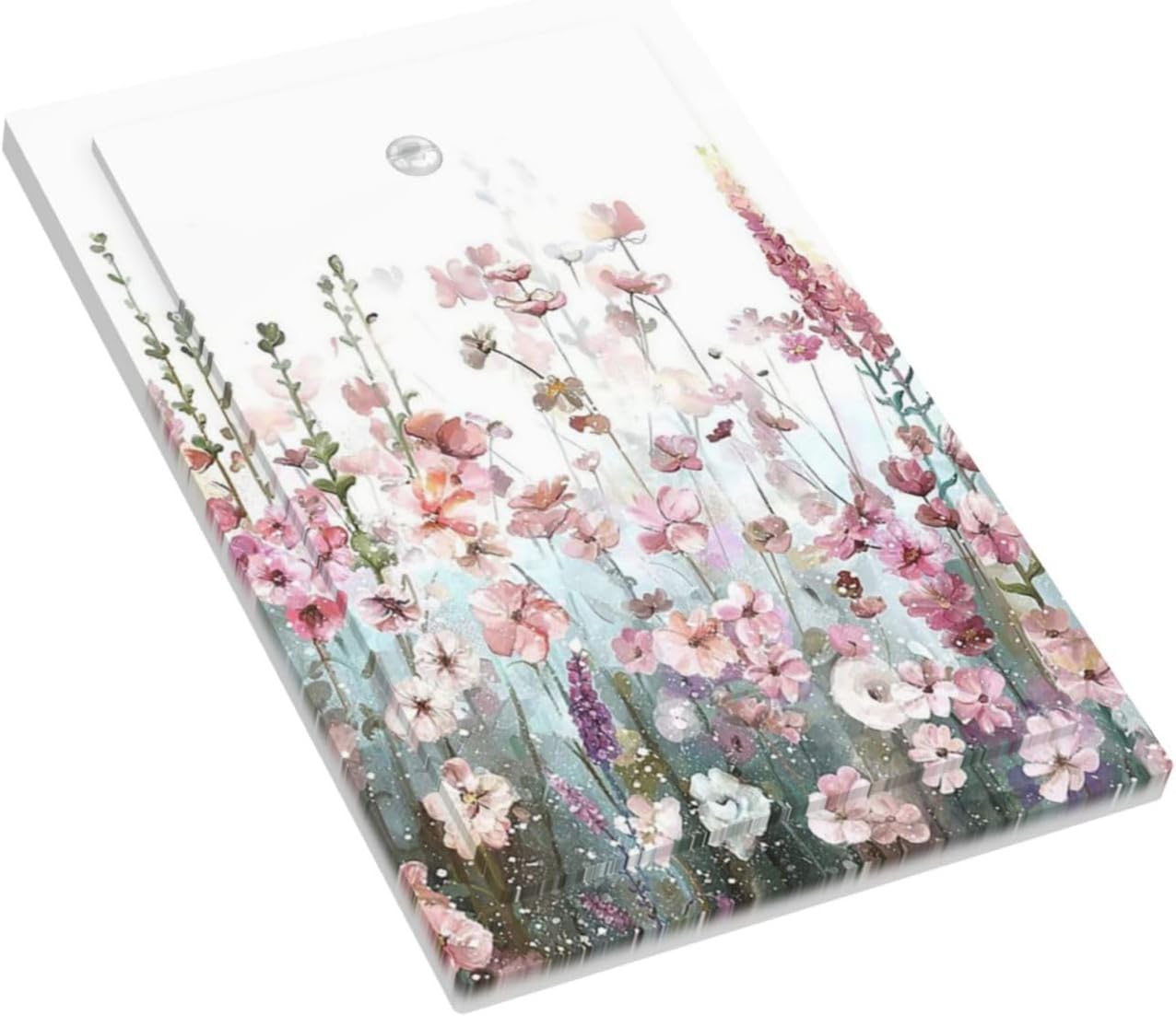 Colorful Flowers Pink Floral Watercolor Plant Light Switch Cover Plate 1 Gang No Device Blank Electrical Wall Plates Faceplate Decorative Switch Plate for Bed Room Living Room Decor
