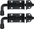 JQK Spring Loaded Barrel Bolt Latch, Heavy Duty 304 Stainless Steel Thickened 3mm Door Lock, 6.3 Inch Black, HSB410-BK-P2