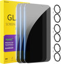 PEHAEL 3+3Pack for iPhone 17 Privacy Screen Protector with Camera Lens Protector Full Coverage Anti-Spy Tempered Glass Film 9H Hardness Easy Installation Bubble Free [6.3 inch]