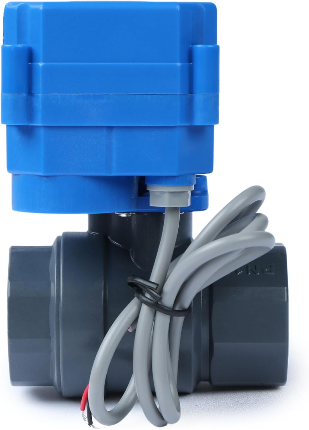 U.S. Solid 3/4 in UPVC Motorized Ball Valve - Plastic Electrical Ball Valve with Full Port, 2 Wire Auto Return, 9-36V AC/DC, Normally Closed