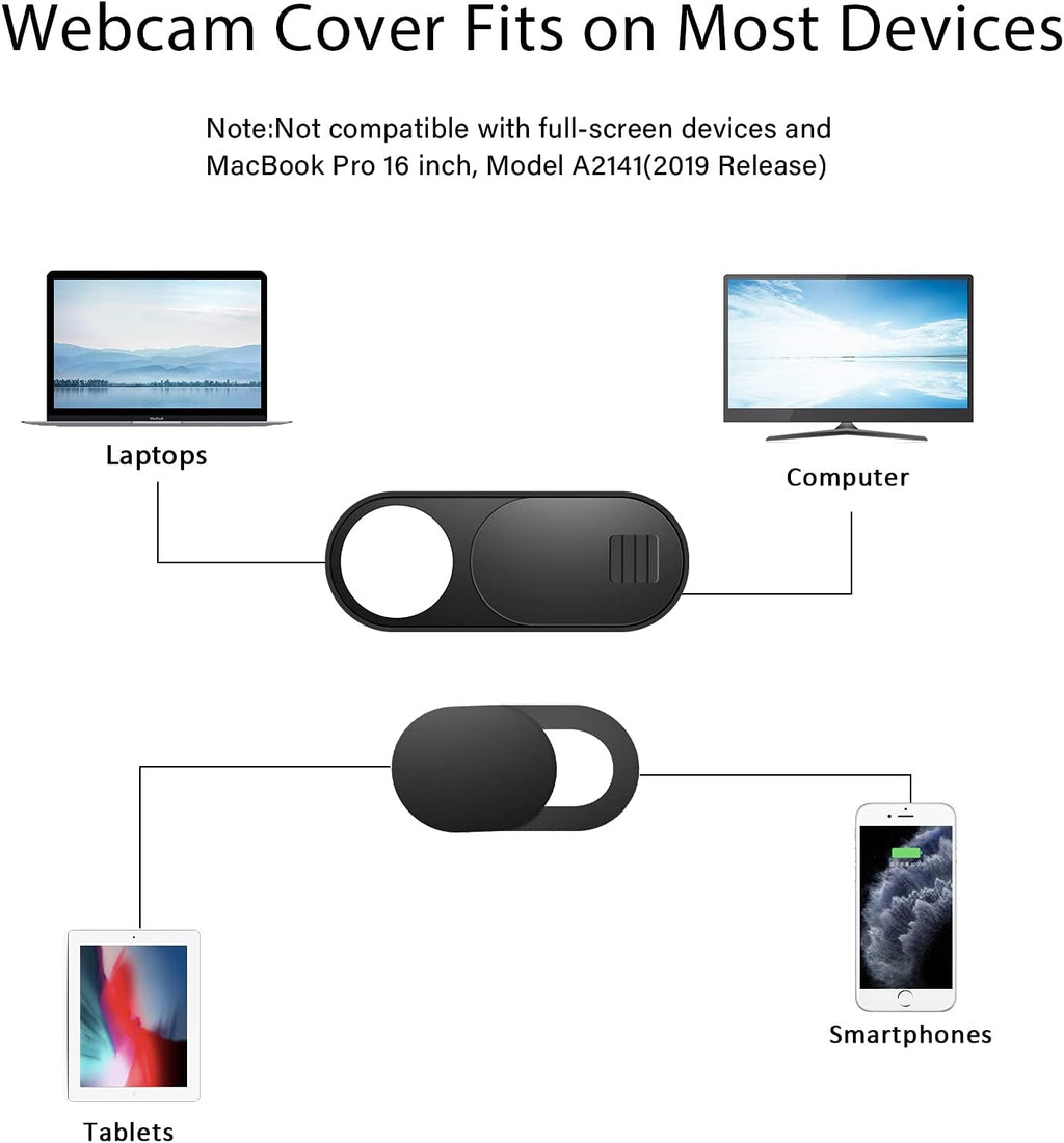 Webcam Cover, 11 Pack Laptop Camera Cover Slide, Phone Camera Cover, Ultra Thin Webcam Cover Slide Compatible with MacBook, Laptop, iMac, Desktop, PC, iPad, iPhone, Cell Phone