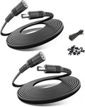 Basesailor 12V DC Extension Cable 10ft 2 Pack,5V 9V 24V 2.1mm x 5.5mm 5521 Power Supply Adapter Long Flat Extender Cord,Female to Male Wire for Outdoor CCTV Security Camera,IP Network Camera,DVRs