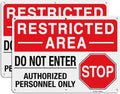 GicnKeuz Large "Restricted Area - Do Not Enter, Authorized Personnel Only" Metal Signs, 14 x 10 Inches Reflective Aluminum Signs, Fade Resistant/Waterproof, Easy to Install, Outdoor Use (2-Pack)