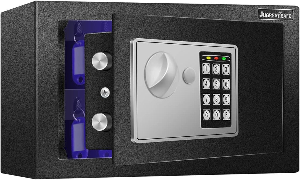 JUGREAT 37 Keys Cabinet with Sensor Light,Electronic Key Safe,Pin Code Keyless Storage Box for Keys,Secure Wall Mount Safe with 37 Key Tags