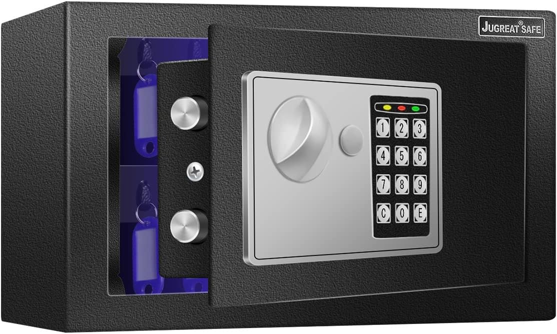 JUGREAT 37 Keys Cabinet with Sensor Light,Electronic Key Safe,Pin Code Keyless Storage Box for Keys,Secure Wall Mount Safe with 37 Key Tags