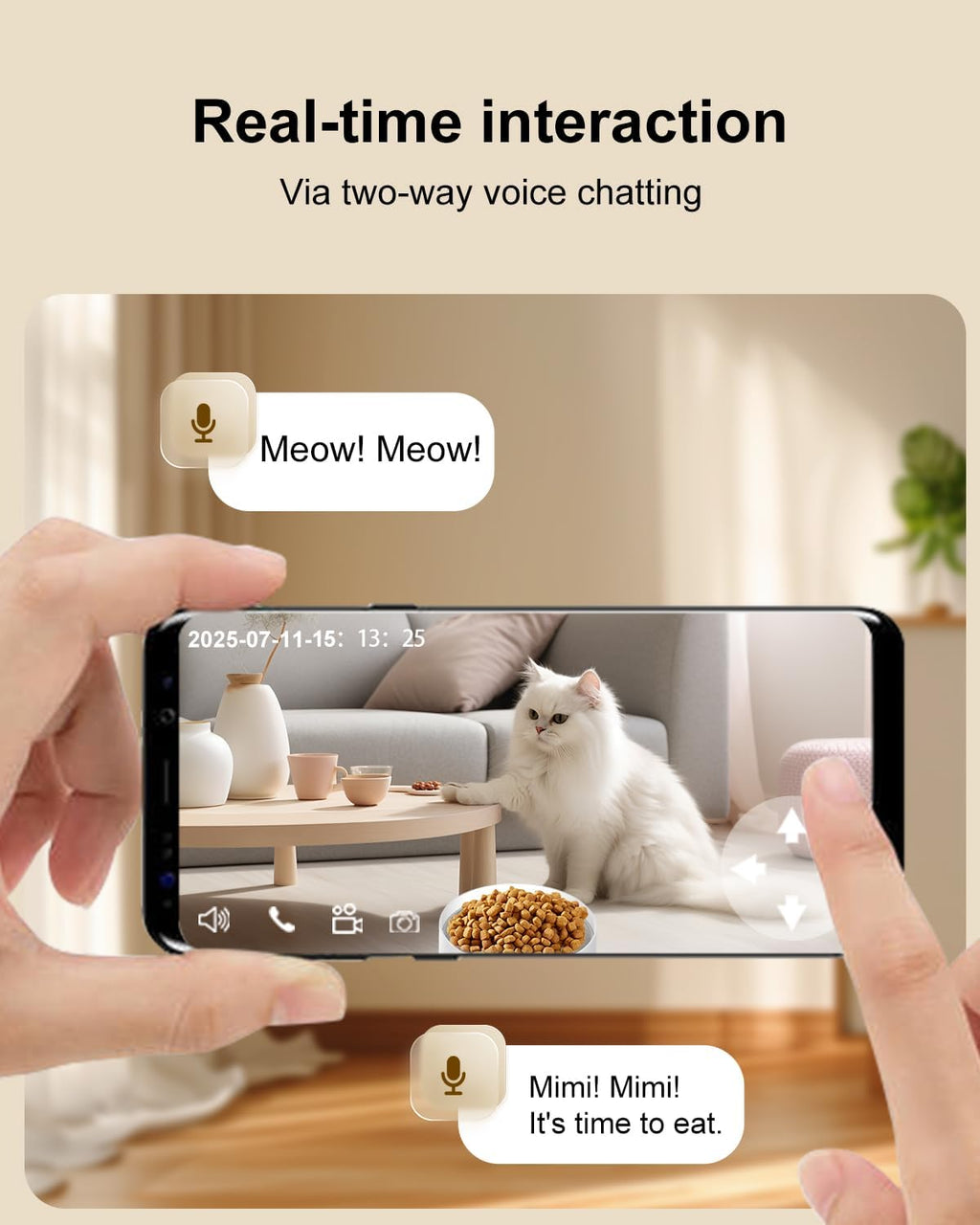 SANSCO Automatic Cat Feeder with Camera: Automatic Dog Feeder, 2K 3MP Video Recording Timed 2.4 & 5GHz WiFi App Control Pet Feeder Dispenser for Cat Dog, Rotates Up and Down, 4L