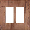 Rustic Brown Dark Wood Texture Printing Decorative Outlet Covers 2 Gang Double Gfci Rocker Electrical Wall Panels Light Switch Cover Plate For Farmhouse Cabin Decor