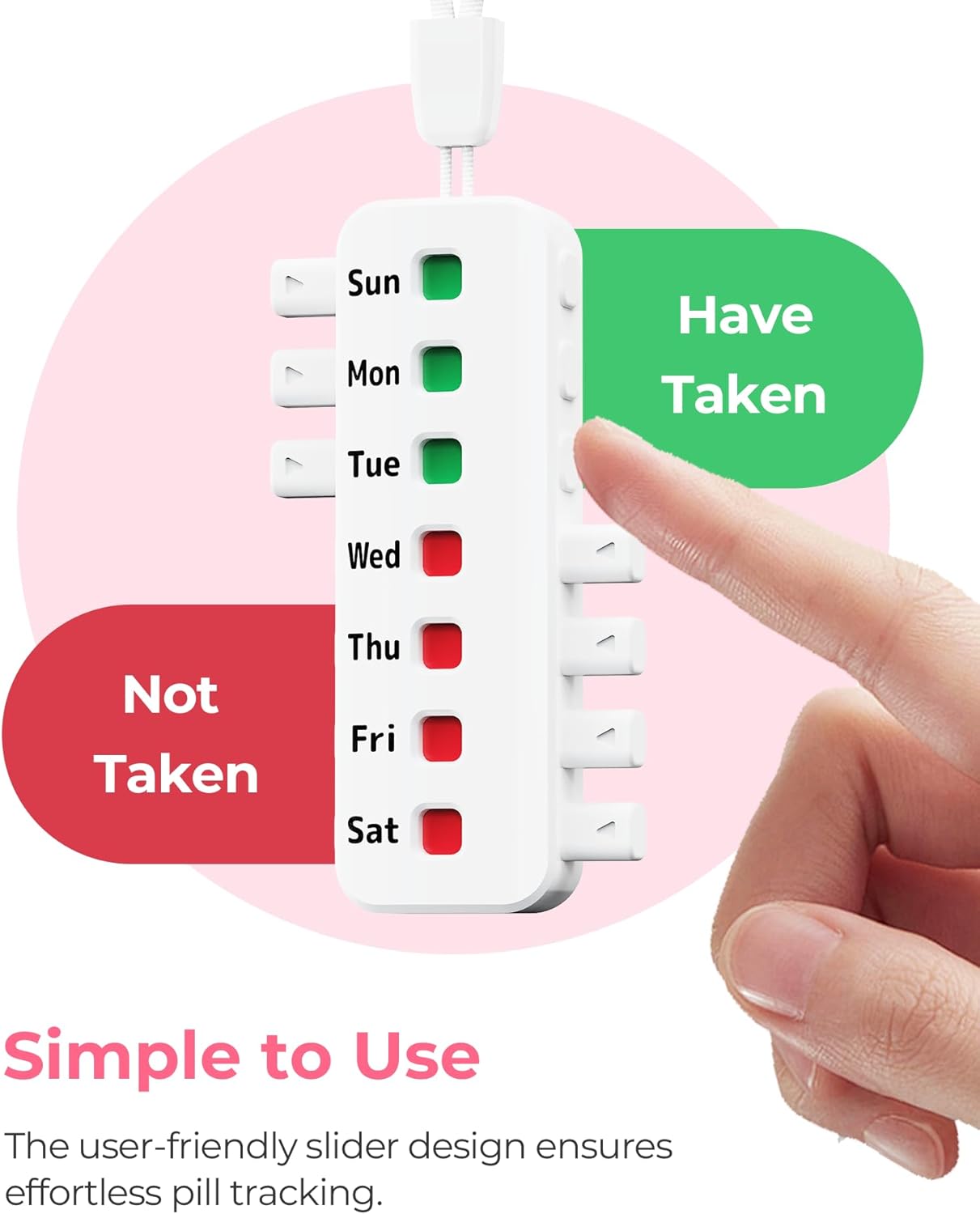 Pill Reminder for Easy Tracking Without Refills, Reusable Pill Tracker for Vairous Bottles, Arthritis-Friendly & Anti-Slide Medication Tracker, Compact Medicine Reminder for Pet Meds, White, 2-Pack