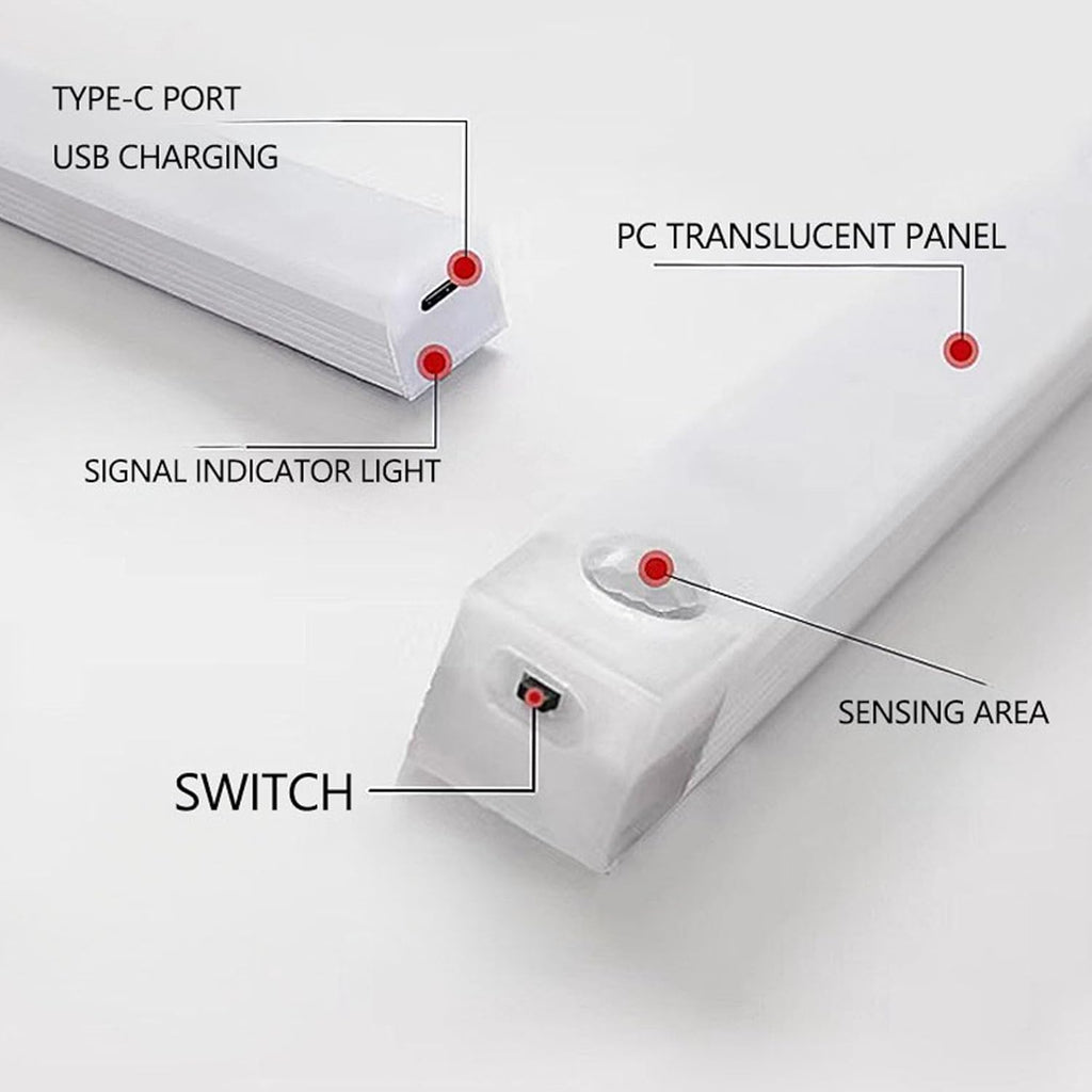 4 PCS Punch-Free Smart Sensor Magnetic Rechargeable Led Lights, Motion Sensor Light Indoor, USB C Rechargeable Closet Under Counter Lighting for Kitchen,Cupboard,Wardrobe (7.8in Warm Light)