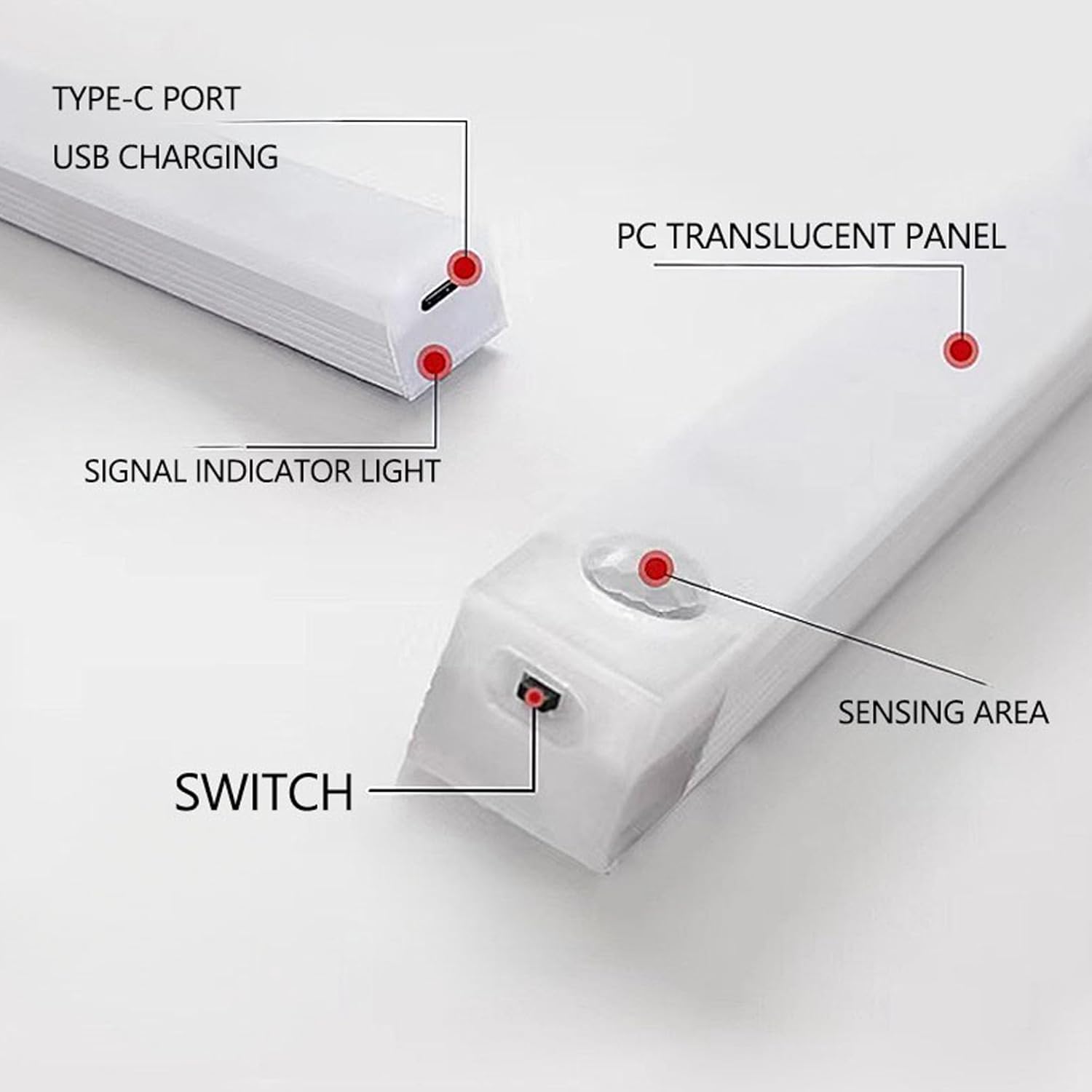 4 PCS Punch-Free Smart Sensor Magnetic Rechargeable Led Lights, Motion Sensor Light Indoor, USB C Rechargeable Closet Under Counter Lighting for Kitchen,Cupboard,Wardrobe (7.8in White Light)