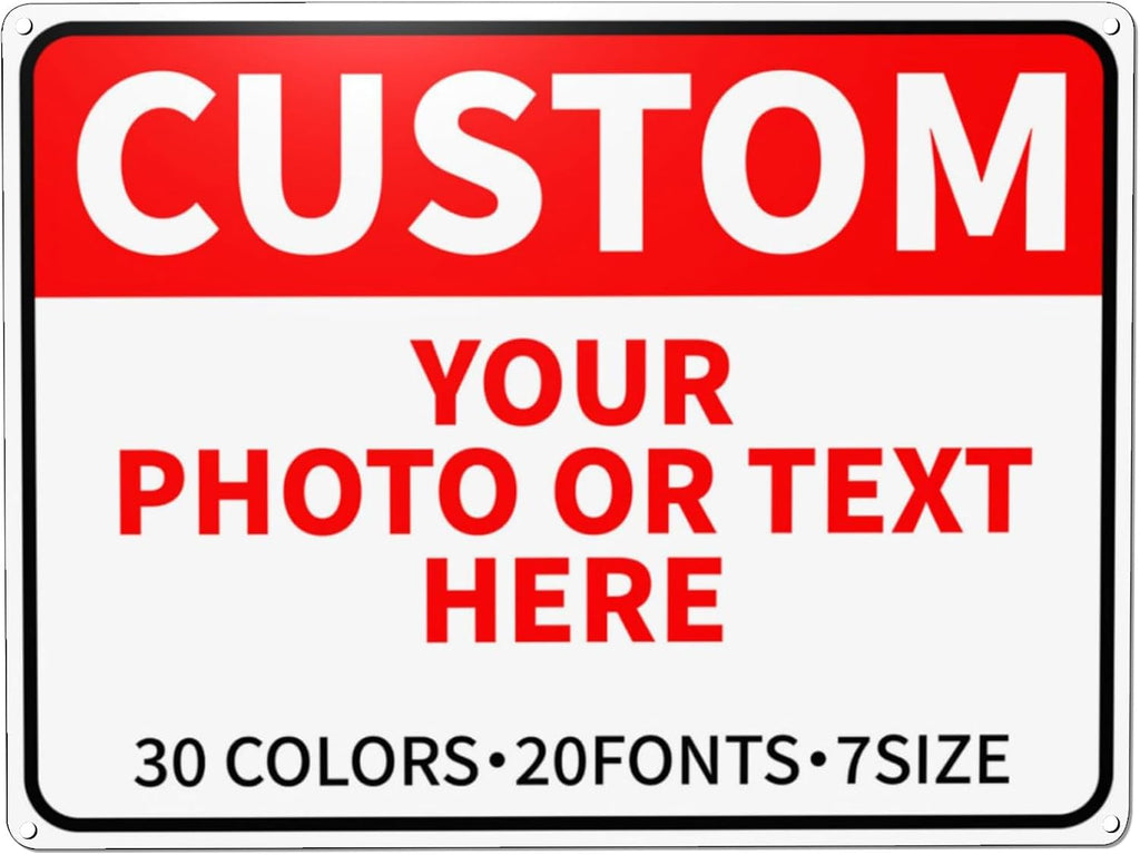 Custom Signs Outdoor Metal Sign Bulk Personalized Signs for Business, Office, Home, Road Signs, Garden Signs, Parking Signs, Decorative Signs, 18''x12''