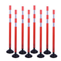 8 Pack Traffic Delineator Posts – High Visibility Reflective Safety Cones with Spring Base for Roadway, Parking, Garage, Construction Zones (Orange, 48 Inch)