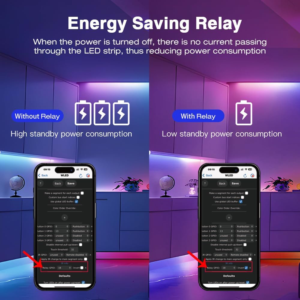 Elite ESP32 WLED LED Strip Controller with Ethernet Music Sound Reactive UART Energy Save Relay 20A Pluggable Fuse DIY Dynamic for WS2811 WS2812 SK6812 WS2815 Digital Addressable RGB IC Strip Light
