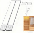 Under Cabinet Kitchen Lights, 2PCS Motion Sensor LED Dimmable Lamp, Magnetic Motion Sensor Light, Rechargeable LED Wardrobe Lights for Under Cabinet Closet Hallway Kitchen Bedroom Shelf Counter