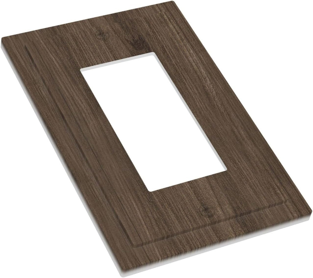 Decorative Outlet Covers Rustic Walnut Wood Grain 1 Gang Single Rocker Light Switch Cover Plate GFCI Wall Plates Electrical Switch Plate Cover for Farmhouse Cabin Decor