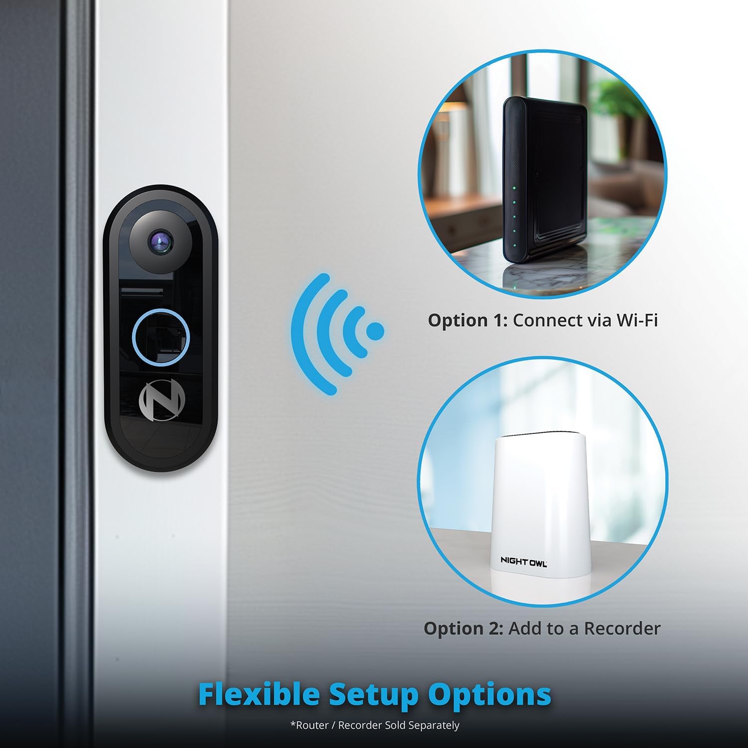 Night Owl 1080p Video Doorbell with Mount and Wireless Chime
