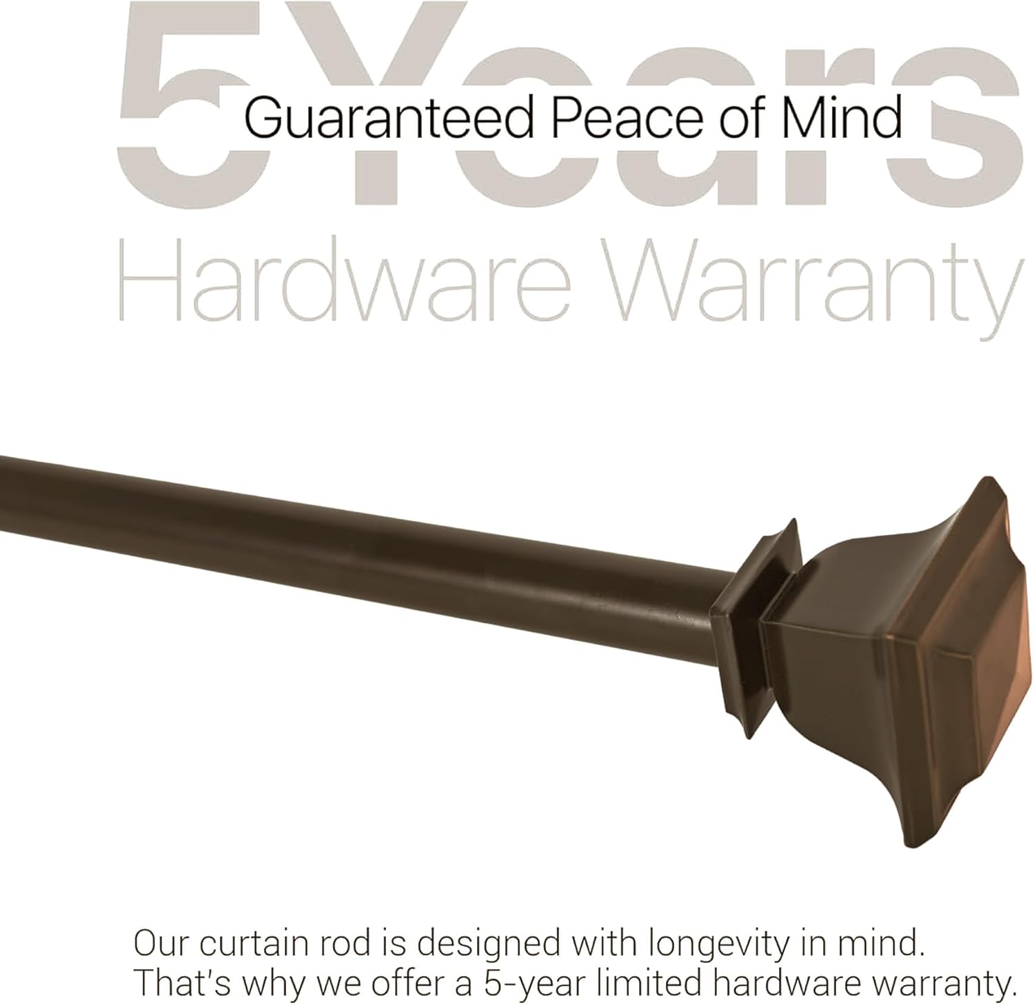 Deco Window Adjustable Curtain Rod for Windows 44 to 120 Inch (Pack of 1) Extendable Heavy Duty 1 Inch Iron Drapery Pole with Finials Wall Mounted French Door Curtain Rods (Bronze)