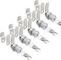 Cabinet Cam Locks Keyed Alike, 1” Cylinder Cam Locks for Tool Box RV Compartment Mailbox Vending Machine Drawer File Cabinet, Fits 3/4” Max Panel Thickness, Chrome Finish with 3 Cams and 2 Keys