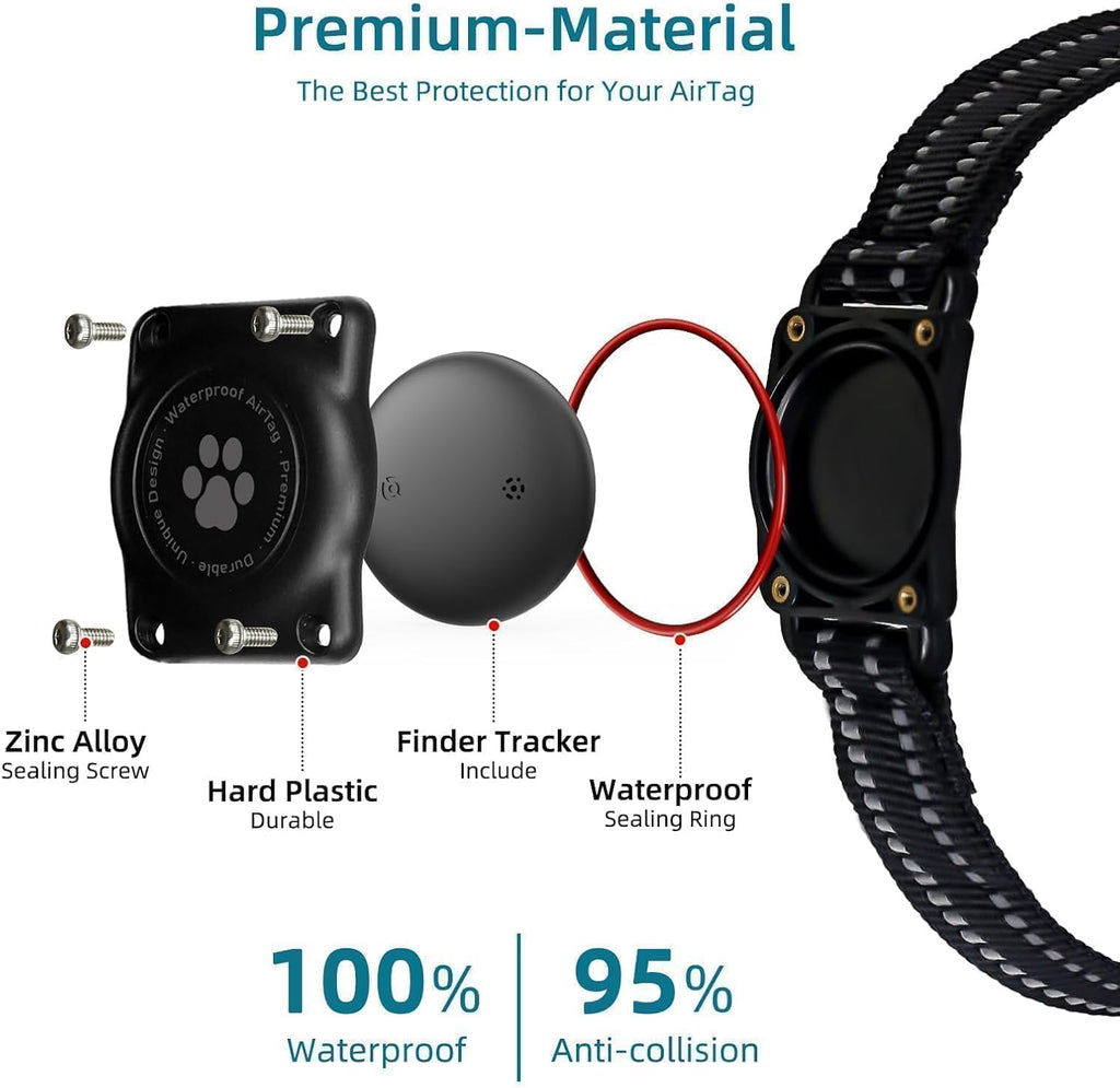 GPS Tracker for Dogs, Mini GPS Cat Tracker, Smart Pet Activity Tracker (iOS Only), No Monthly Fee, Compatible with Apple Find My, Anti-Lost, Finder Tag for Vehicles/Pets/Kids/Items (2 Pack)
