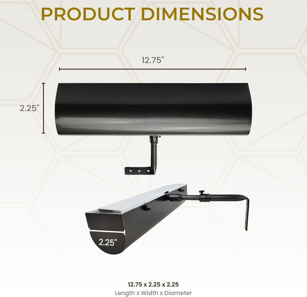 Royal Designs, Inc. Cordless Remote Control LED Picture Light, Dimmable with Timer Function, Oil Rubbed Bronze, 12.75 Inches, 2 Pack