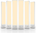 6 Pack Under Cabinet Lighting Wireless, 40 LED Rechargeable Battery Motion Sensor Light Indoor, Stick On Magnetic Closet Lights, Under Counter Lights for Kitchen, Stairs, Warm 10 in
