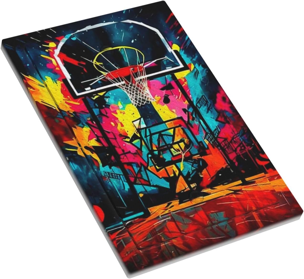 Decorative Light Switch Plate Covers Colorful Graffiti Basketball Sport Basket Hippie 1 Gang No Device Single Blank Outlet Covers Wall Plate Light Switch Cover Plate Faceplate for Home Decor
