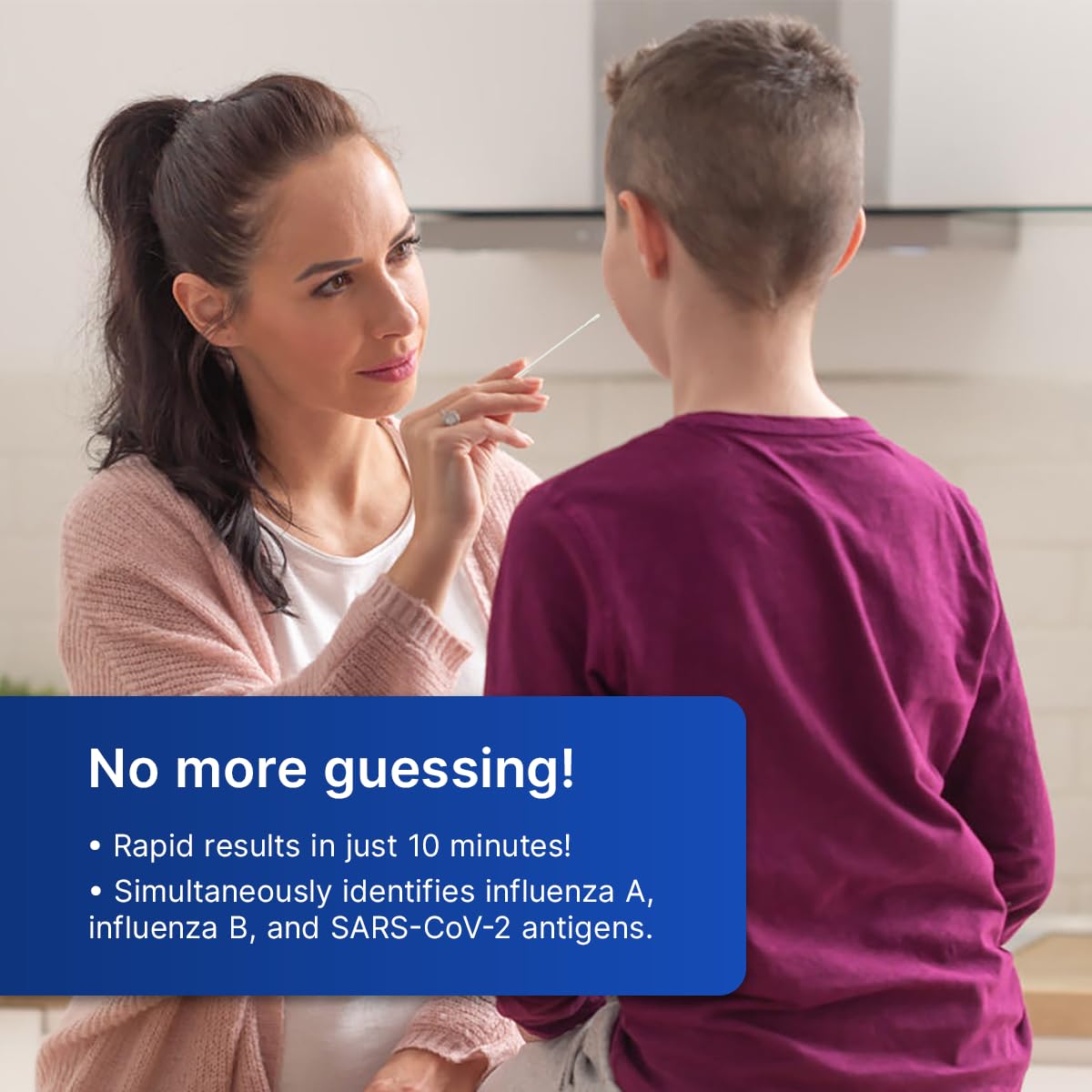 CorDx Tyfast At Home Flu A/B and COVID 19 Multiplex Rapid Test, Easy Nasal Swab, Fast Results in 10 Minutes, 25 Tests