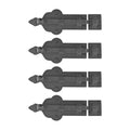 Renovators Supply Manufacturing Slide Bolt Latch 3 3/4 in. Black Wrought Iron Ball Tip Style Slide Bolt with Mounting Hardware Pack of 4