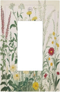 Rustic Wildflower Green Plants Daisy Floral Decorative Outlet Covers 1 Gang Single Rocker Light Switch Cover Plate Wall Plates Gfci Faceplate For Farmhouse Bed Room Decor