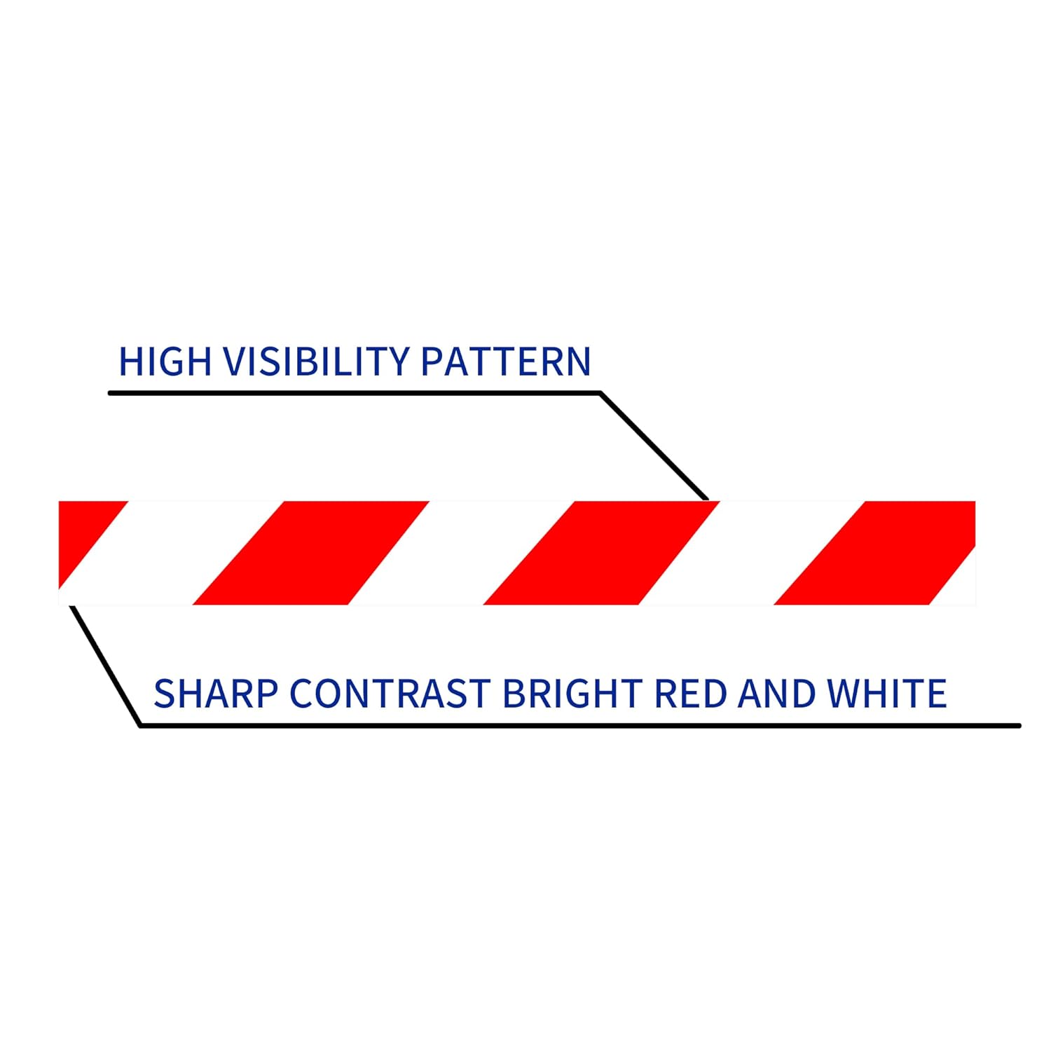 TAPEBEAR Hazard Caution Tape, 2inch x 150 Feet(50yds) Self Adhesive Warning Tape for Steps, High Visibility White&Red Tape for Halloween Outdoor Construction Warning, Crime Scene Barrier, Danger Zone