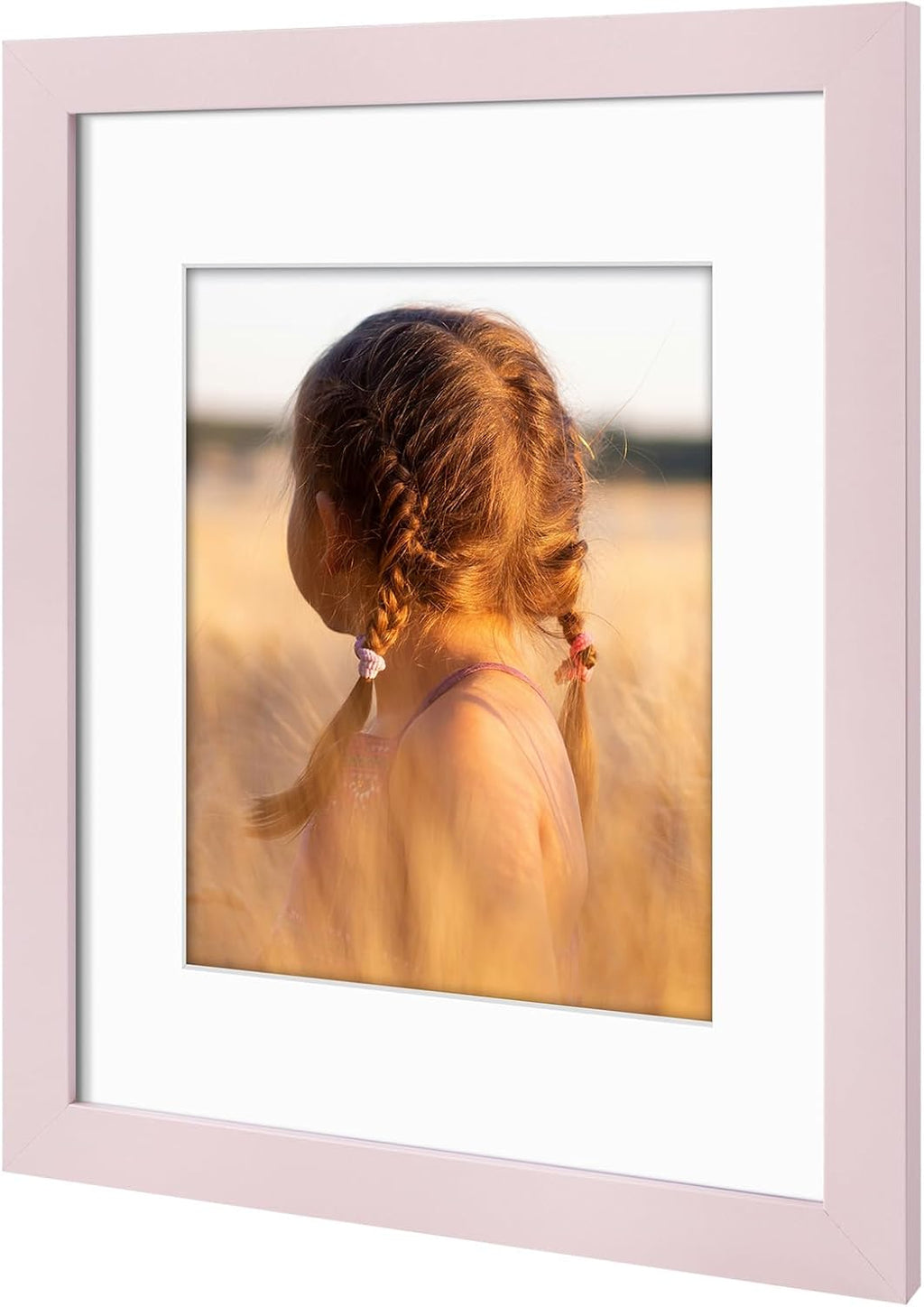 Golden State Art, 8x10 Picture Frame with Mat for 5x7 Photo - High Definition Glass Wall Mounting or Tabletop Display (Pink, 1 Pack)