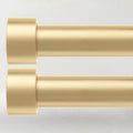 2 Pack Curtain Rods for Windows 66 to 120 Inch(5.5-10ft), 1 Inch Gold Heavy Duty Curtain Rods Set, Adjustable Extra Long Curtain Rod for Patio Bedroom, Outdoor Drapery Rods, Size 32"- 120"