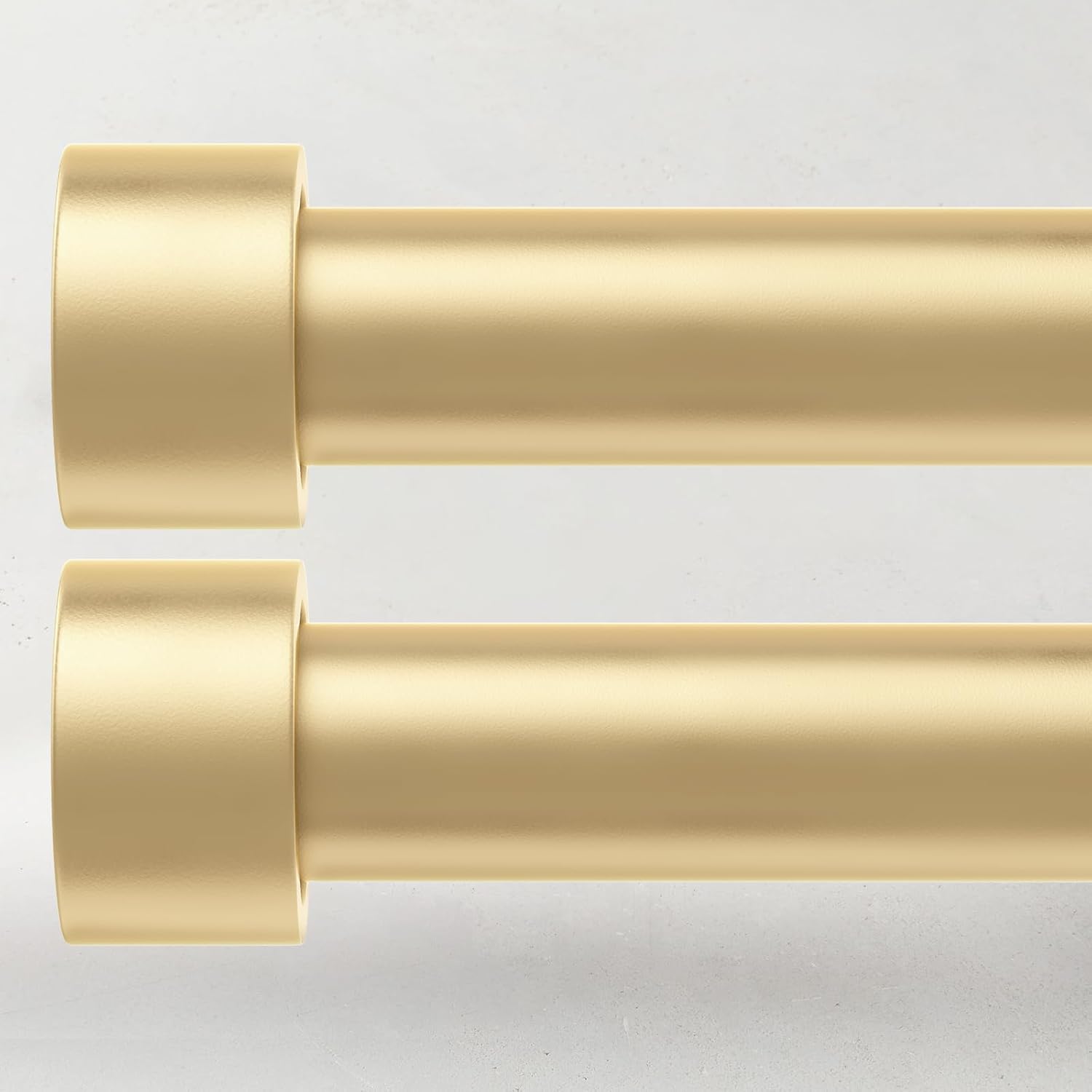 2 Pack Curtain Rods for Windows 66 to 120 Inch(5.5-10ft), 1 Inch Gold Heavy Duty Curtain Rods Set, Adjustable Extra Long Curtain Rod for Patio Bedroom, Outdoor Drapery Rods, Size 32"- 120"