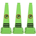OrangeStar 3-Pack 28" Reserved Parking Cones, Large 4-Sided Message Safety Traffic Cones with Heavy Rubber Base for Indoor Outdoor Use, Parking Lot Control, Driveway Barriers