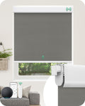Allesin No Drill Motorized Roller Blinds – Rechargeable Electic Blackout Shades with Cassette Cover, Utral-Quiet Motor, Automatic Blind with Remote for Indoor Windows (Smoky Gray, 35.5" W x 72" H)