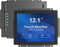GreenTouch 12.1 Inch 1000 Nits High Brightness Display Capacitive Touchscreen Open Frame LCD Touch Screen Monitor - Front IP65 and IK08-1024 x 768 - Black