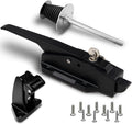 Walk in Cooler Door Closer Complete Latch Kit, Walk in Cooler Door Handle Radial Latch, Offset -1/5 In-3/5 in(Offset) and 5.9" Solid Metal Interior Release Handle（Frosted Black）