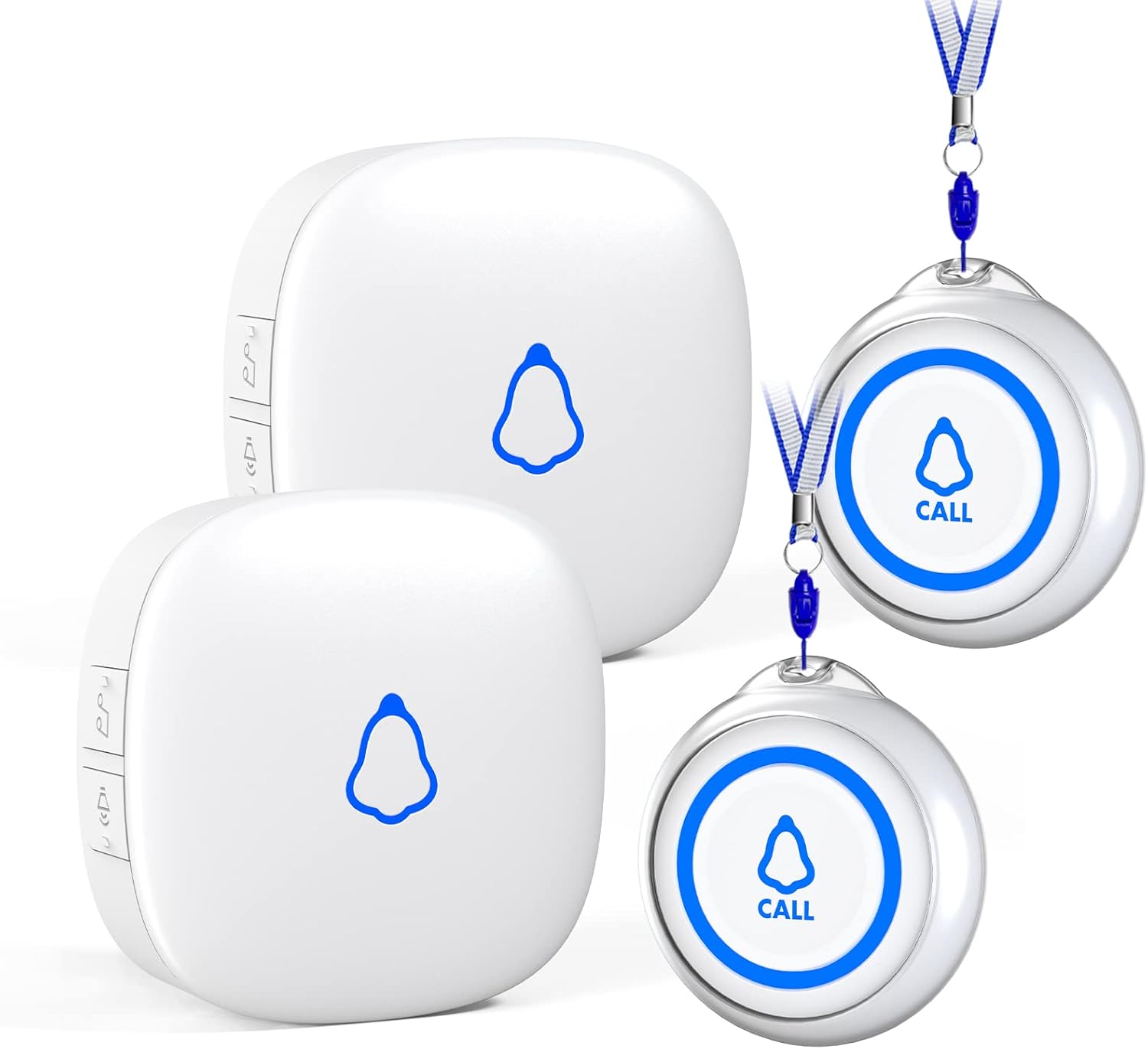 Caregiver Pager, METAK Wireless Call Button for Elderly/Senior at Home, 2 Receivers + 2 SOS Buttons, Emergency Panic Call Bell, Medical Life Alert Necklace System for Patients, Disabled, Nurses