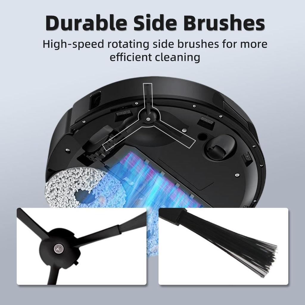 24Pcs Q Revo Accessories Kit Replacement Compatible with Roborock Q Revo Robot Vacuum, 2 Main Brush, 4 Mop Cloth Pads, 6 Side Brushes, 4 HEPA Filters,6 Dust Bag, 1 Cleaning Tool