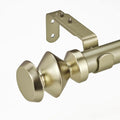 1-1/8 Inch Diameter Champagne Gold Curtain Rods with Modern Geometric Finials, 36-72'' Telescoping Single Curtain Rods for window width 24-68 inch, 1 pack