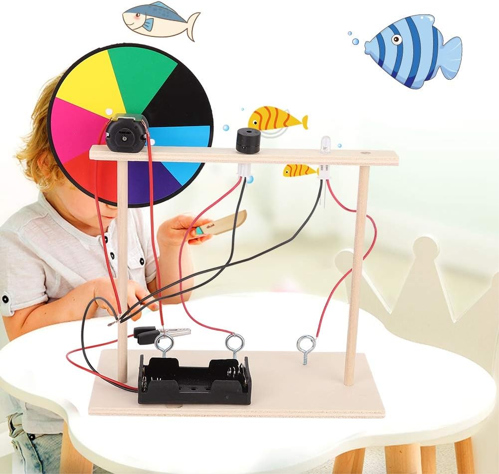 Physics Experiment Toy Educational Science Kit for Kids Sound Light Electrical Circuit Learning Wooden STEM Project Children School Laboratory Hands On Activity
