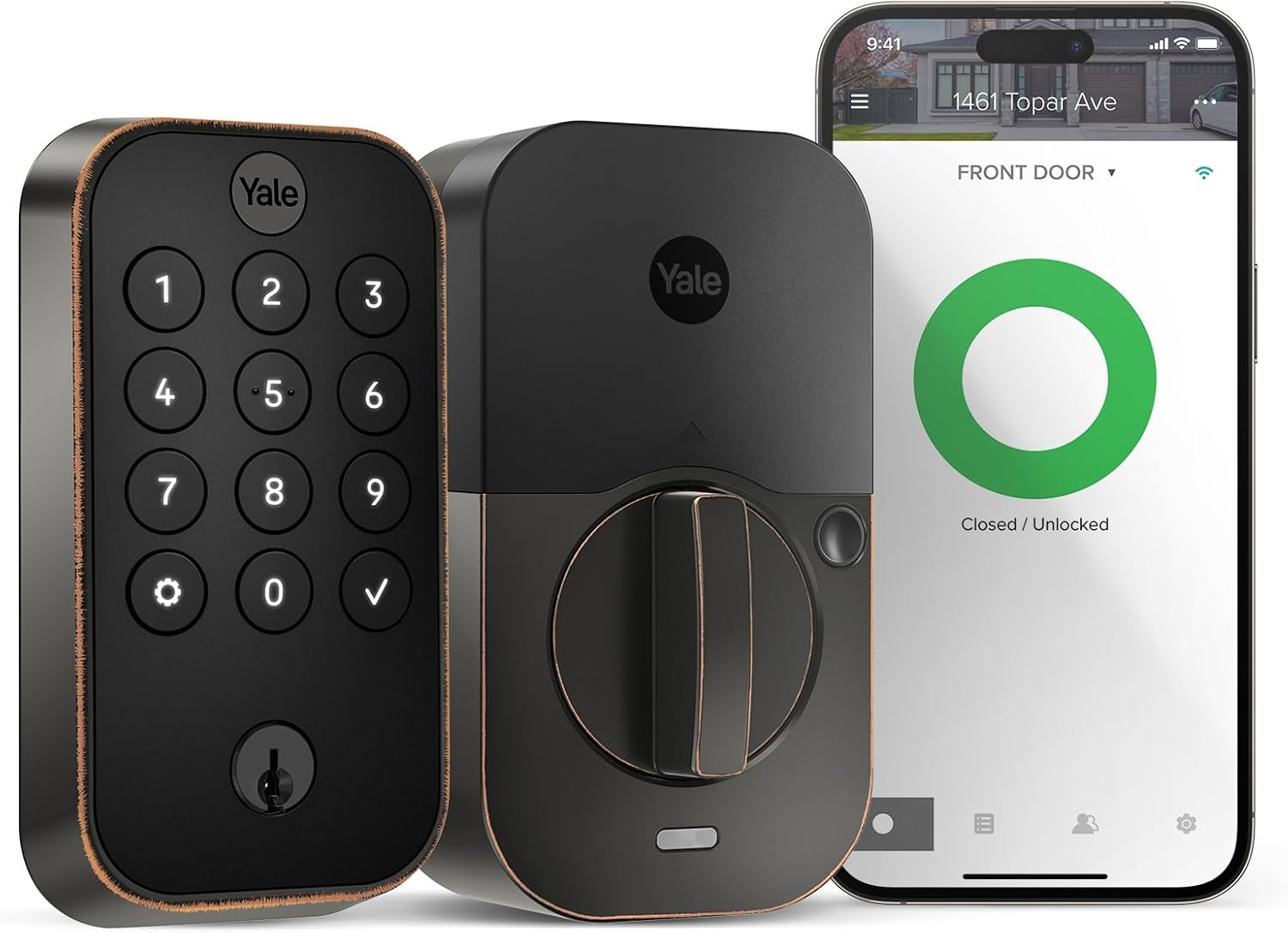 Yale Assure Lock 2 with Wi-Fi – Oil Rubbed Bronze Smart Lock for Front Door with Keypad, App Control, Backup Key, and Deadbolt – Secure Keyless Entry Door Lock, YRD410-WF1-0BP