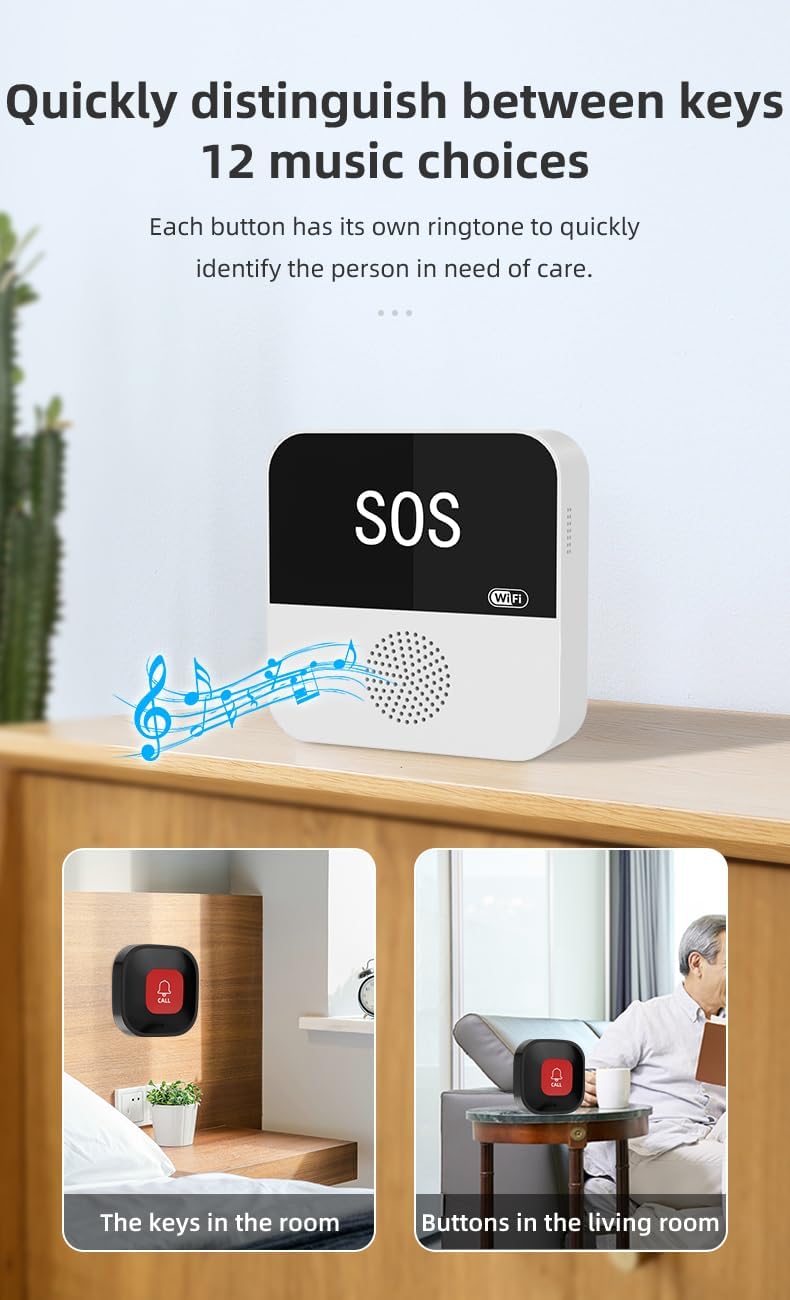 Life Alert-Caregiver Pager, WiFi Pager Life Alert Systems for Seniors no Monthly Fee