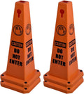 26.5" Caution Cones, 4-Sided Visible Safety Signs with Heavy Rubber Base, Warning for Slip & Fall Prevention, Indoor/Outdoor Use (4, Do Not Enter-Orange, 26.5 inch)