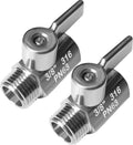 Beduan Mini Ball Valve Stainless Steel(316) 3/8" NPT Male x NPT Female Mini Ball Shutoff Valve(Pack of 2)